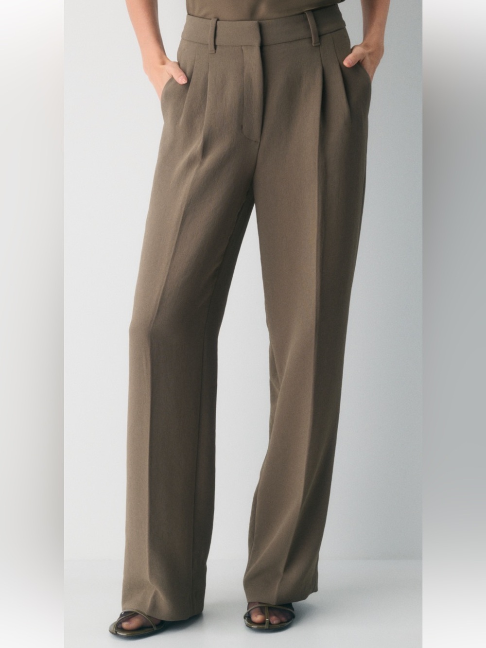 Aritzia Taupe Effortless Pants